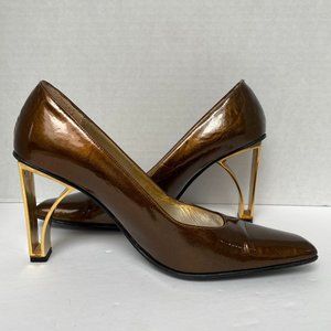 Timothy Hitsman Women's Size 8 M Metallic Brown Heeled Shoes